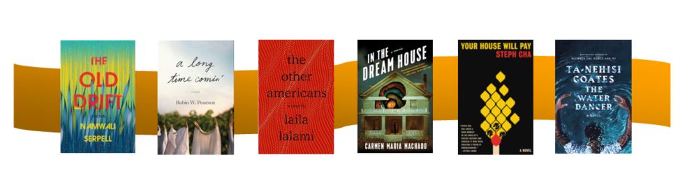 banner with covers of six books