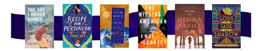 Image shows six covers from book list